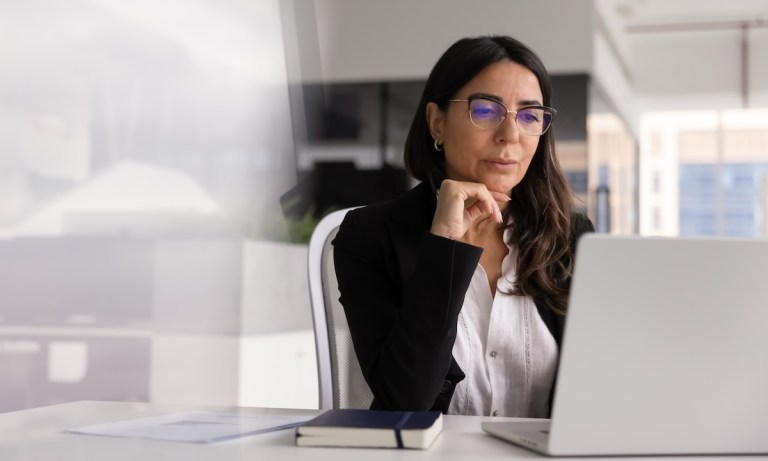 businesswoman at laptop