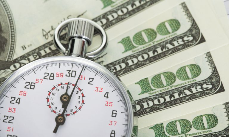 money and stopwatch
